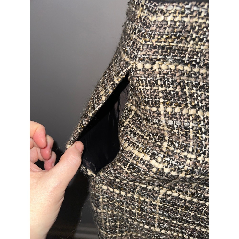 R1 J.Crew Pepper Tweed Sheath Dress Size 8 Black Tan Career Work Classic - Picture 6 of 9